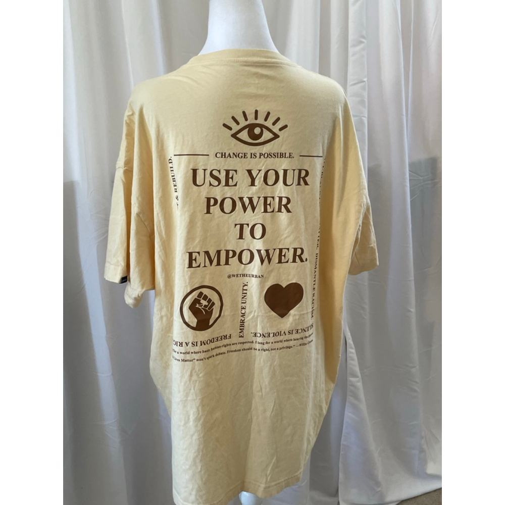 Women's PINK Victoria's Secret Short Sleeve Tee OS Yellow Brown - Picture 2 of 4